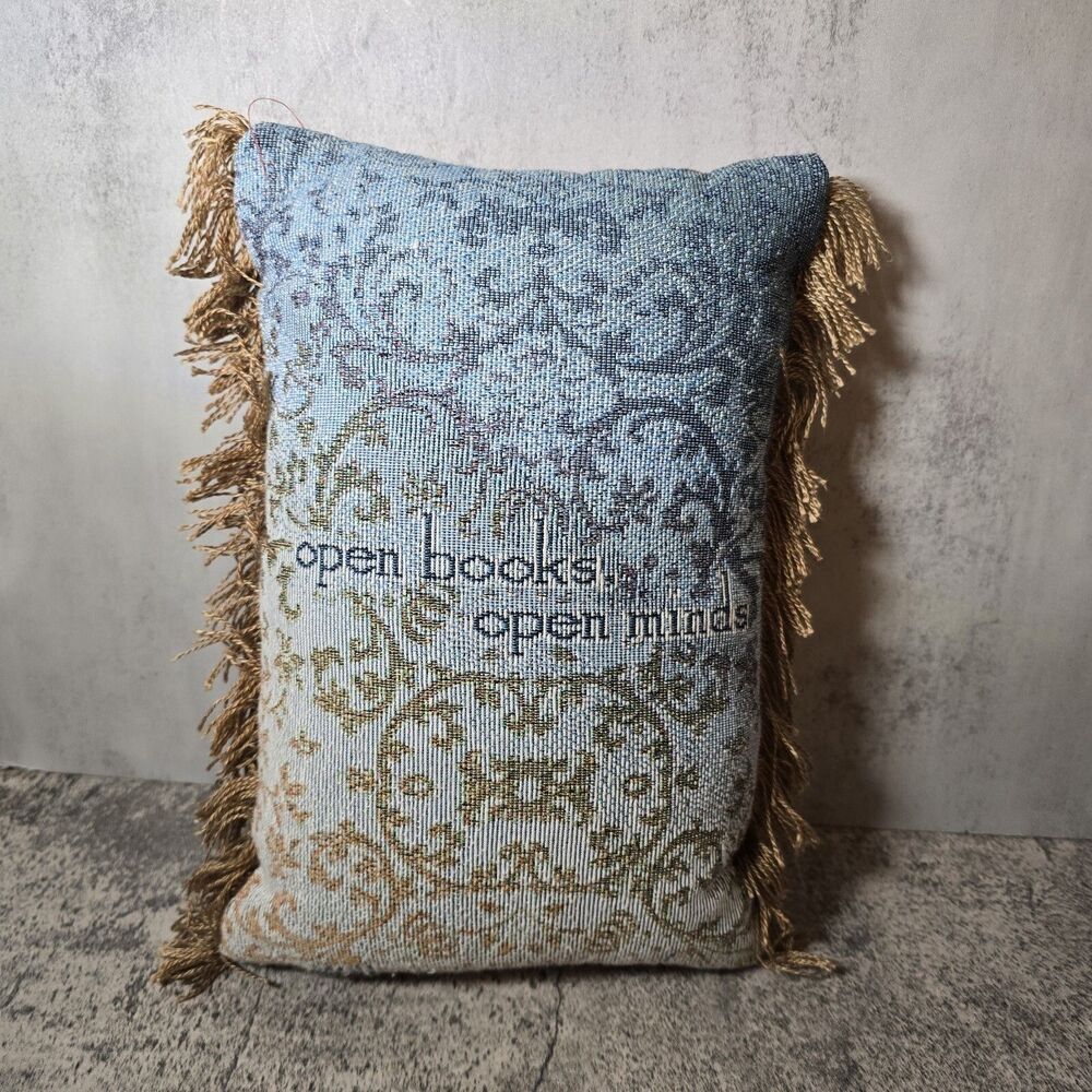 Willow Tree Angel Love Of Learning Throw Pillow Tapestry Open Books Open Minds - Picture 2 of 5